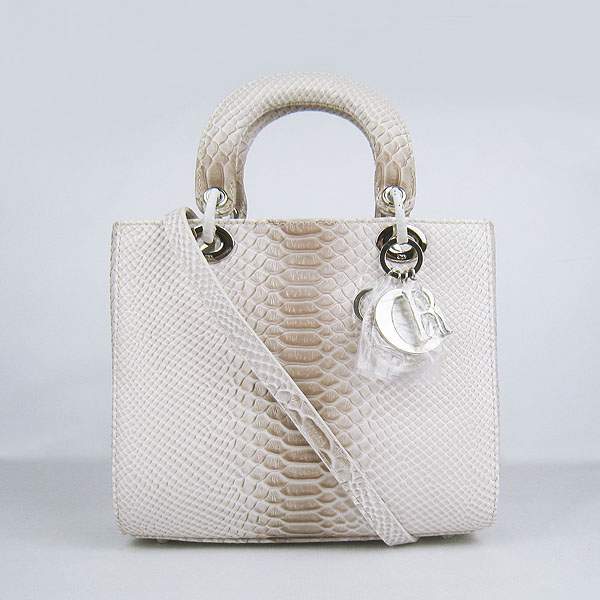 Christian Dior 1887 Snake Leather Shoulder Bag-Gray